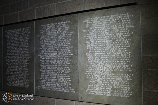 Names of German soldiers killed in Lapland, German Soldier Cemetary in Rovaniemi